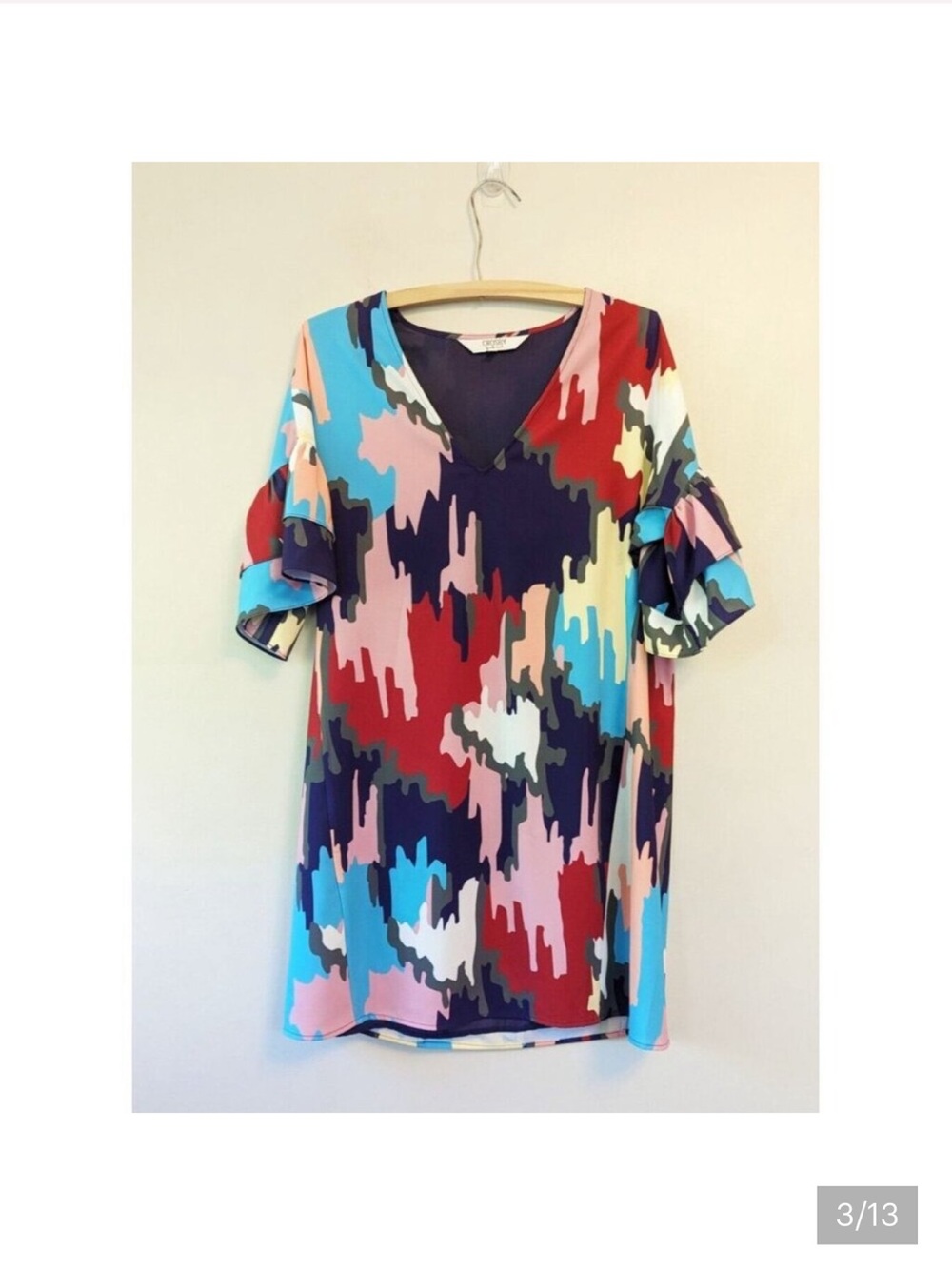 Crosby By Mollie Burch Multi-color Canaby Street Ruffle Sleeve Shift Dress